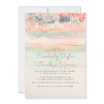 Wasserfarben Strand Hochzeit Pink Blue