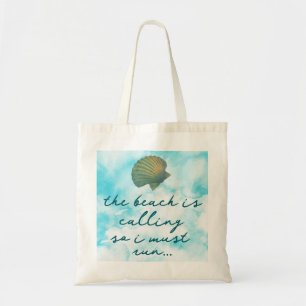 Wasserfarben-Strand-Zitat-Tasche Tragetasche