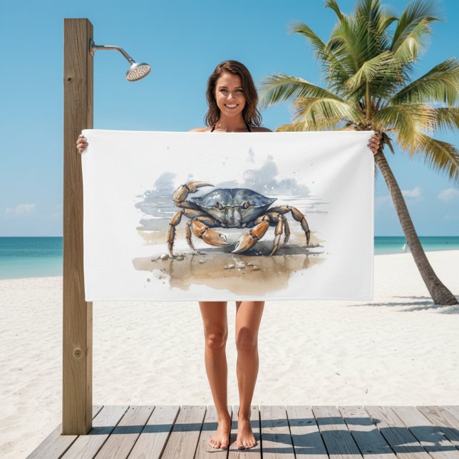 Wasserfarben-Strandkrabbe Badhandtuch Set (Von Creator hochgeladen)