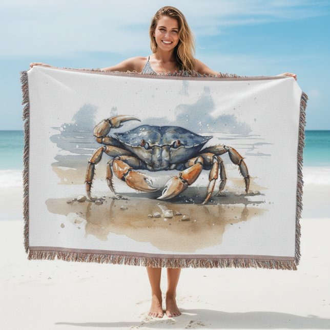 Wasserfarben-Strandkrabbe Decke (Von Creator hochgeladen)