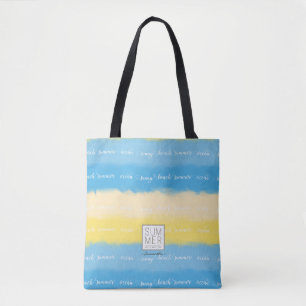 Wasserfarben Streifen Sommerkalligrafie Tasche
