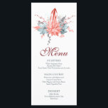 Wasserfarben Sukkulare botanische Bat Mitzvah Menükarte<br><div class="desc">Dieses Design besticht durch einen eleganten, wasserfarbenen Blumenstrauß in Weich- und Silbertönen mit korallenroten Blume auf weißem Hintergrund. Personalisieren Sie den Text in den Textfeldern, indem Sie ihn bearbeiten. Für Sie entworfen von Evco Studio www.zazzle.com/store/evcostudio #mitzvah #batmitzvah #evplanner #mazeltov #jewish #mitzvahswag #Party #jewishlife #wedding #kosher #mitzvahlife #corporateevents #mitzvahparty #partyplanner #partyplanner...</div>