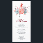 Wasserfarben Sukkulare botanische Bat Mitzvah Menükarte<br><div class="desc">Dieses Design besticht durch einen eleganten, wasserfarbenen Blumenstrauß in Weich- und Silbertönen mit korallenroten Blume auf weißem Hintergrund. Personalisieren Sie den Text in den Textfeldern, indem Sie ihn bearbeiten. Für Sie entworfen von Evco Studio www.zazzle.com/store/evcostudio #mitzvah #batmitzvah #evplanner #mazeltov #jewish #mitzvahswag #Party #jewishlife #wedding #kosher #mitzvahlife #corporateevents #mitzvahparty #partyplanner #partyplanner...</div>