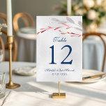 Wasserfarben Sukkulare botanische Bat Mitzvah Tischnummer<br><div class="desc">Dieses Design besticht durch ein elegantes Aquarell-Blumenstrauß in Weich- und Silberblau mit bordeauxroten und silberfarbenen Blättern auf silberfarbenem Hintergrund, mit Ihrer Tischnummer und weiteren Informationen im Folgenden. Personalisieren Sie den Text in den Textfeldern, indem Sie ihn bearbeiten. Für Sie entworfen von Evco Studio www.zazzle.com/store/evcostudio #mitzvah #batmitzvah #evplanner #mazeltov #jewish #mitzvahswag...</div>