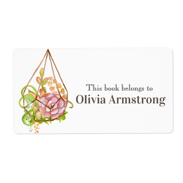 Wasserfarben-Sukkulente Personalisiertes Buch (Vorne)