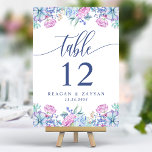 Wasserfarben-Sukkulenten Blumenchic Cactus Wedding Tischnummer<br><div class="desc">Aquarellfarben-Sukkulente Blumenchic-Kakteen Hochzeitsstiche Tischnummer</div>