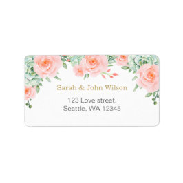 Wasserfarben Sukkulentes Blush Floral Elegante Hoc Adressaufkleber