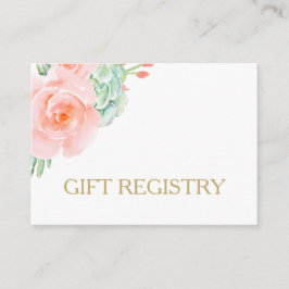 Wasserfarben Sukkulentes Blush Floral Elegante Hoc Begleitkarte