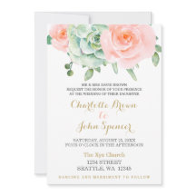 Wasserfarben Sukkulentes Blush Floral Elegante Hoc