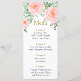 Wasserfarben Sukkulentes Blush Floral Elegante Hoc Menükarte