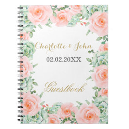 Wasserfarben Sukkulentes Blush Floral Elegante Hoc Notizblock