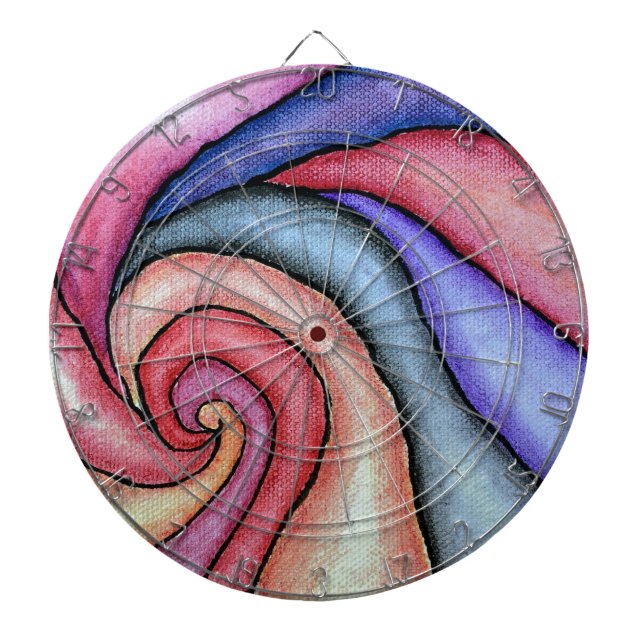 Wasserfarben-Swirl Dartscheibe (vorne)