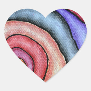 Wasserfarben-Swirl Herz-Aufkleber
