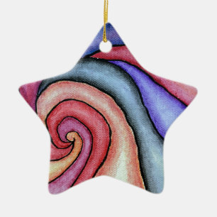 Wasserfarben-Swirl Keramik Ornament