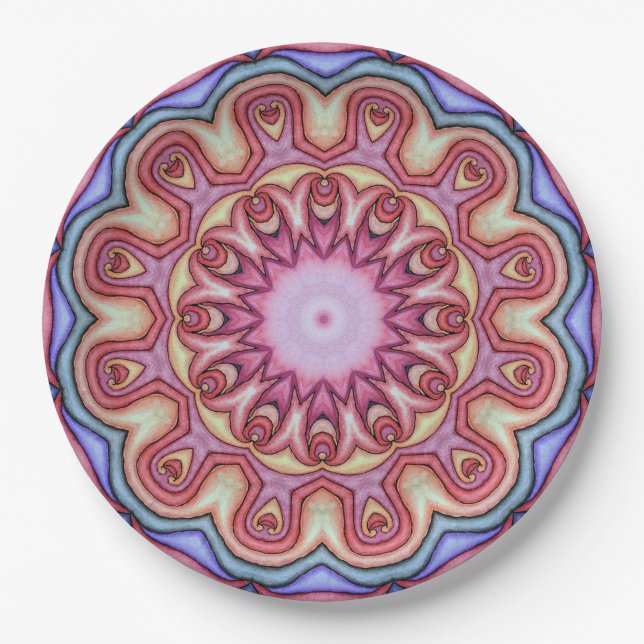 Wasserfarben-Swirl-Kscope 1 Pappteller (Vorderseite)