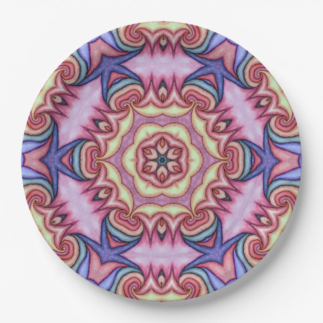Wasserfarben-Swirl Kscope 3 Pappteller (Vorderseite)