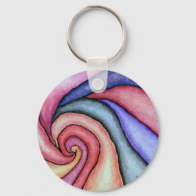 Wasserfarben-Swirl Schlüsselanhänger (Vorderseite)