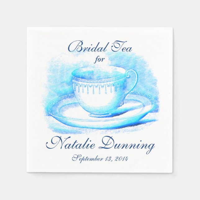 Wasserfarben-Teacup Serviette (Vorderseite)