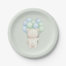 Wasserfarben-Teddybär-Ballon-Party