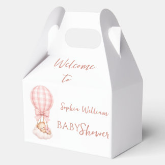 Wasserfarben-Teddybär-Heißluftballon-Baby-Shower Geschenkschachtel
