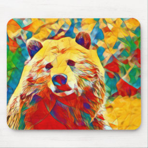 Wasserfarben Thema farbenfrohe Bärenmousepad Mousepad