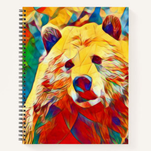 Wasserfarben-Thema Farbiges Digital-Bären-Notebook Notizbuch