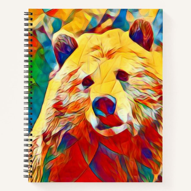 Wasserfarben-Thema Farbiges Digital-Bären-Notebook Notizbuch (Vorderseite)