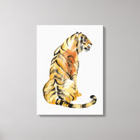 Wasserfarben Tiger Sitzen