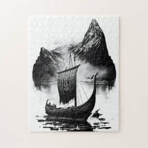 Wasserfarben-Tintenstift eines Wikinger-Drachensch