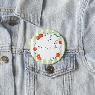 Wasserfarben Tomate Babydusche Mommy zu sein Button