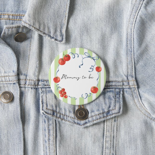 Wasserfarben Tomate Babydusche Mommy zu sein Button (Beispiel)