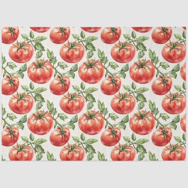 Wasserfarben-Tomatenmuster Seidenpapier (Vorderseite)