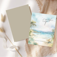 Wasserfarben Tropical Beach Palm Trees Wedding