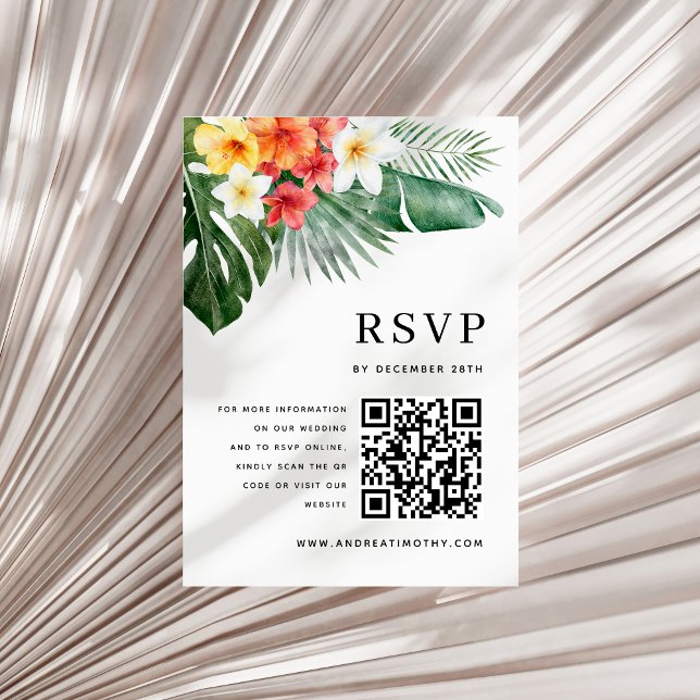 Wasserfarben Tropische Sommergrünen Hochzeit RSVP Karte (Von Creator hochgeladen)