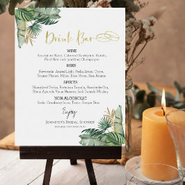 Wasserfarben Tropisches Bachelorette Getränkemenü Poster