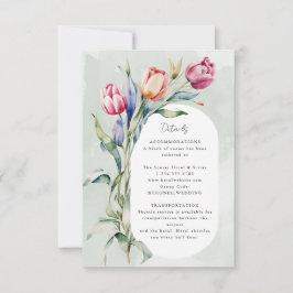 Wasserfarben Tulpen Frühlingsszenarien RSVP Karte