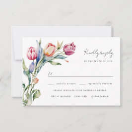 Wasserfarben-Tulpen RSVP Karte