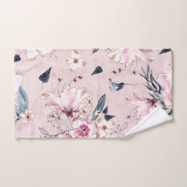 Wasserfarben und -floral für die Marine Handtuch