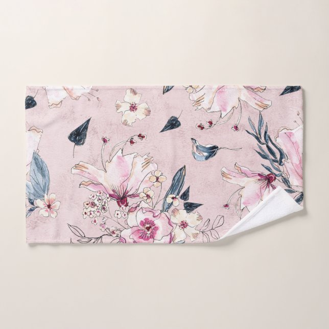 Wasserfarben und -floral für die Marine Handtuch (Handtuch)