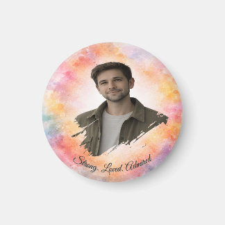 Wasserfarben-Valentinsgeschenk mit individuellem F Magnet