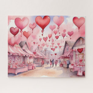 Wasserfarben-Valentinstag-Messe