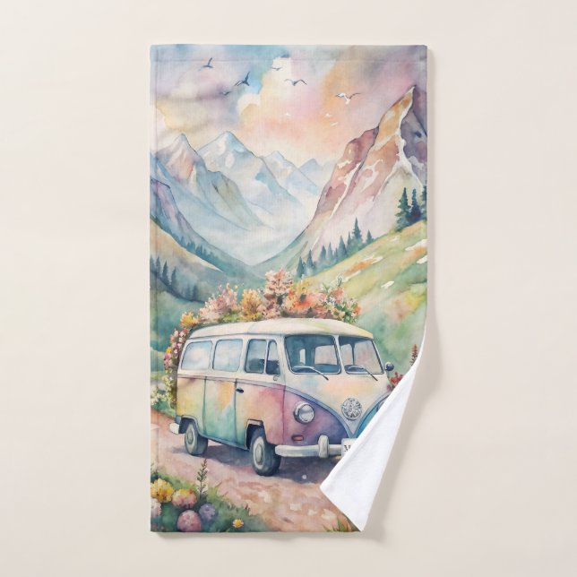 Wasserfarben-Van mit benutzerdefiniertem Lizenzpla Handtuch (Handtuch)
