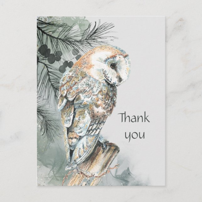 Wasserfarben Vögel Natur Vielen Dank Postkarte (Vorderseite)