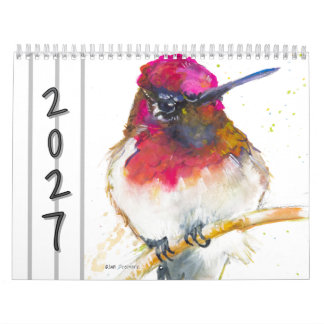 Wasserfarben-Vögel-Wandkalender 2027 Kalender
