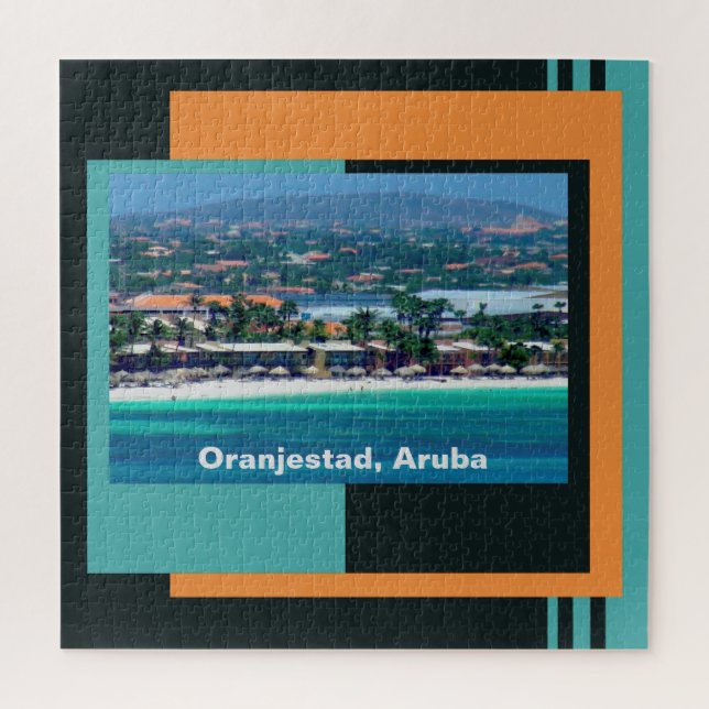 Wasserfarben von Oranjestad, Aruba (Vertikal)