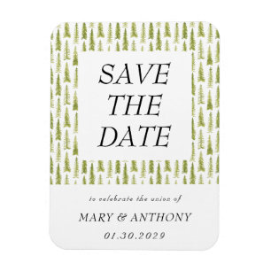 Wasserfarben-Wald Save-the-Date-Magnet Magnet