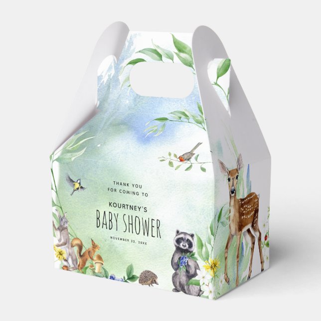 Wasserfarben-Waldtiere Kinderdusche Geschenkschachtel (Vorderseite)