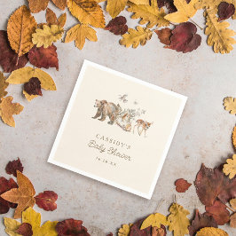 Wasserfarben-Waldtiere Kinderdusche Serviette