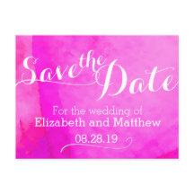 Wasserfarben-Waschbecken Save the Date pinkfarbene