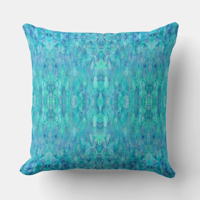 Wasserfarben-Wassertropfen Kaleidoskop-Kissen Kissen (Vorderseite)